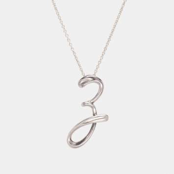 Pre Owned Tiffany & Co. Elsa Peretti Alphabet Z Silver Pendant Necklace