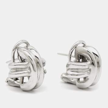 Pre Owned Tiffany &Co. Vintage X Sterling Silver Stud Earrings