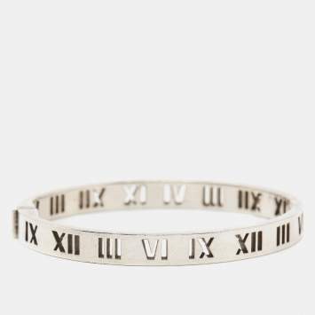Pre Owned Tiffany & Co. Atlas Sterling Silver Bangle Bracelet