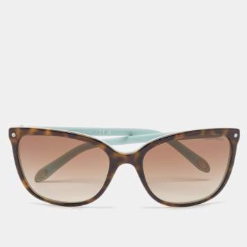 Pre Owned Tiffany & Co. Brown/Blue Gradient TF 4105 Crystals Cat Eye Sunglasses
