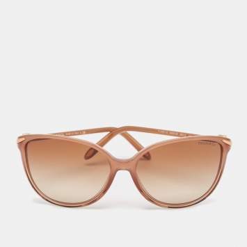 Pre Owned Tiffany & Co. Brown Gradient TF4061-G Crystals Cat Eye Sunglasses