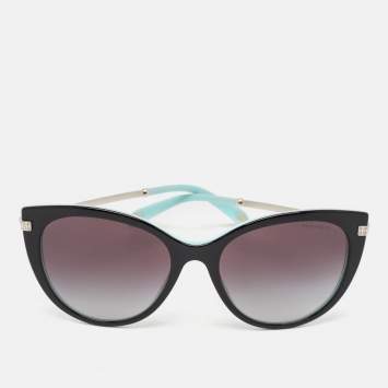 Pre Owned Tiffany & Co. Black/Blue Gradient TF 4143-B Cat Eye Sunglasses