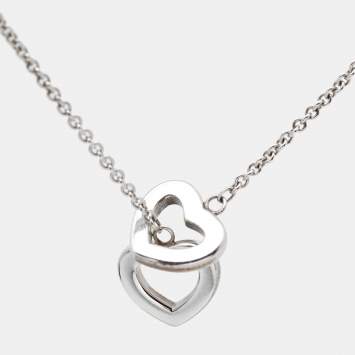Pre Owned Tiffany & Co. Heart Silver 925 Lariat Necklace
