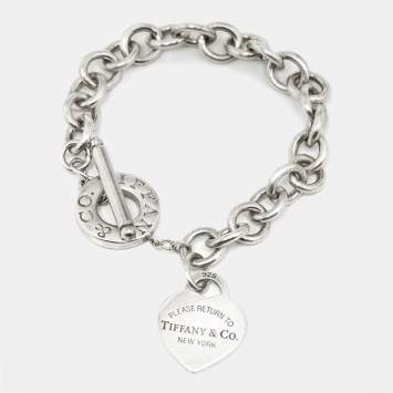 Pre Owned Tiffany & Co. Return To Tiffany Love Heart Tag Sterling Silver Bracelet