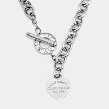 Pre Owned Tiffany & Co. Return To Tiffany Love Heart Tag Sterling Silver Necklace