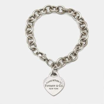 Pre Owned Tiffany & Co. Return To Tiffany Heart Tag Sterling Silver Bracelet