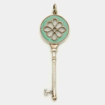 Pre Owned Tiffany & Co. Knot Enamel Sterling Silver Pendant