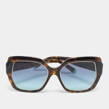 مملوكة مسبقًا نظارة شمسية تيفاني & كو. تورطواز براون/بلو جرادينت TF4183 مربعة
