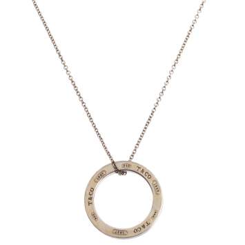 Pre Owned Tiffany & Co. 1837 Circle Silver Pendant Necklace