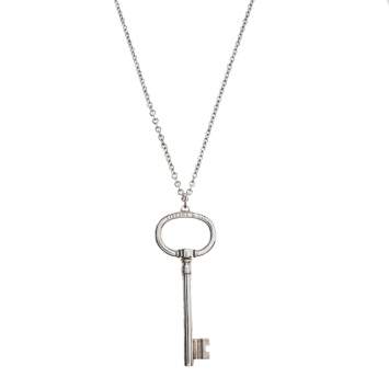 Pre Owned Tiffany & Co. Oval Key Silver Pendant Necklace