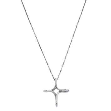 مملوكة مسبقًا Tiffany & Co. Infinity Cross Silver Pendant Necklace