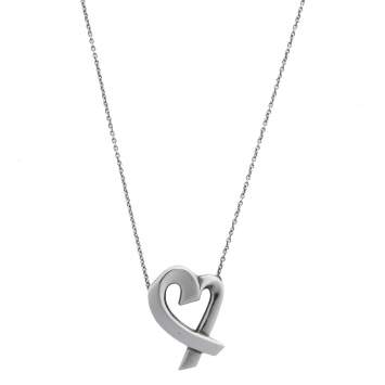 Pre Owned Tiffany & Co. Paloma Picasso Loving Heart Silver Pendant Necklace