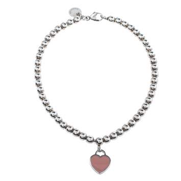 Pre Owned Tiffany & Co. Return To Tiffany Enamel Silver Bead Bracelet