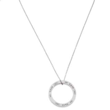 Pre Owned Tiffany & Co. Tiffany 1837 Circle Silver Pendant Necklace