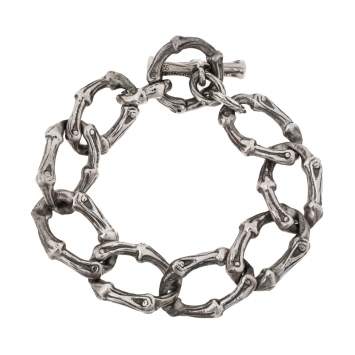 Pre Owned Tiffany & Co. Silver Bamboo Link Toggle Bracelet