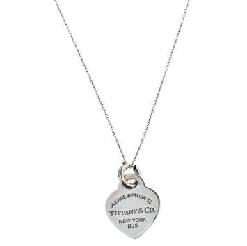 Pre Owned Tiffany & Co. Return To Tiffany Heart Tag Silver Pendant Necklace