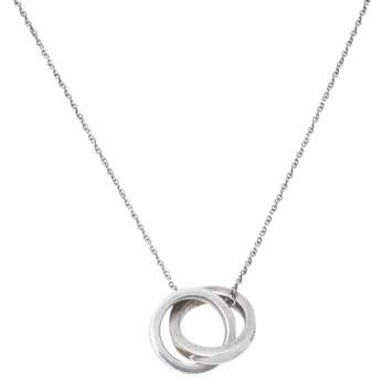 Pre Owned Tiffany & Co. 1837 Interlocking Circles Silver Pendant Necklace