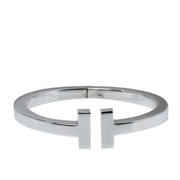 Pre Owned Tiffany & Co. Tiffany T Silver Square Bracelet 
