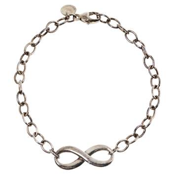 Pre Owned Tiffany & Co. Sterling Silver Infinity Bracelet 