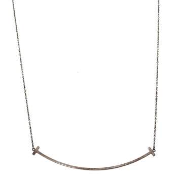 Pre Owned Tiffany & Co. Sterling Silver Tiffany T Smile Pendant Necklace