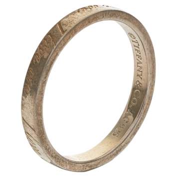 Pre Owned Tiffany & Co. Sterling Silver I Love You Band Ring Size EU 54