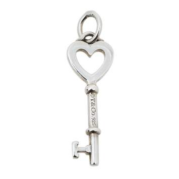 Pre Owned Tiffany & Co. Sterling Silver Heart Key Pendant