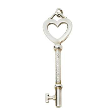 Pre Owned Tiffany & Co. Heart Key Sterling Silver Pendant