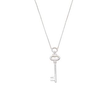 Pre Owned Tiffany & Co. Oval Key Sterling Silver Pendant Necklace