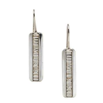 Pre Owned Tiffany & Co. Sterling Silver Atlas Bar Drop Earrings