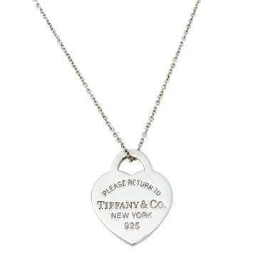 Pre Owned Tiffany & Co. Return To Tiffany Heart Tag Sterling Silver Pendant Necklace