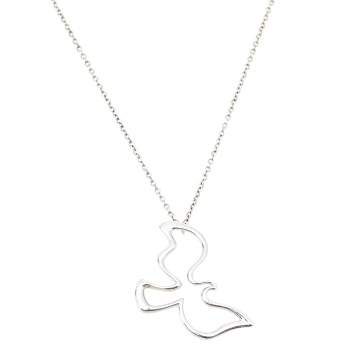 Pre Owned Tiffany & Co. Paloma Picasso Sterling Silver Dove Pendant Necklace