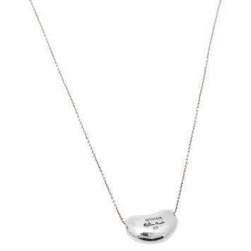 Pre Owned Tiffany & Co. Elsa Peretti Bean Sterling Silver Pendant Necklace