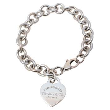 Pre Owned Tiffany & Co. Return to Tiffany Heart Tag Charm Bracelet 