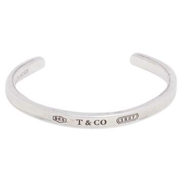 Pre Owned Tiffany & Co. 1837 Sterling Silver Narrow Open Cuff Bracelet