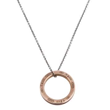 Pre Owned Tiffany & Co. Sterling Silver Rubedo Circle Pendant Necklace
