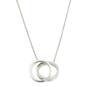 Pre Owned Tiffany & Co. 1837 Sterling Silver Interlocking Circles Pendant Necklace