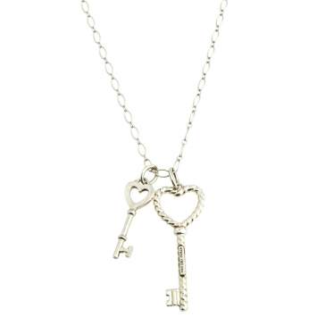 Pre Owned Tiffany & Co. Sterling Silver Keys Pendant Necklace