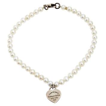 Pre Owned Tiffany & Co. Return To Tiffany Heart Tag Pearl Bracelet