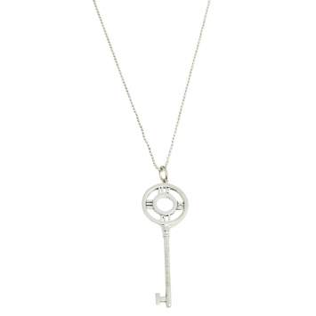 Pre Owned Tiffany & Co. Sterling Silver Atlas Key Pendant Necklace