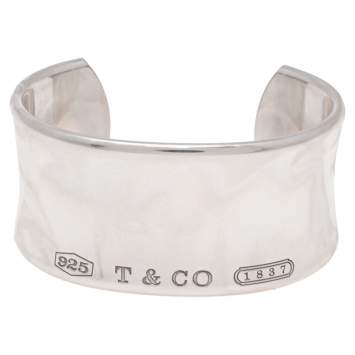 Pre Owned Tiffany & Co. 1837 Silver Wide Cuff Bracelet