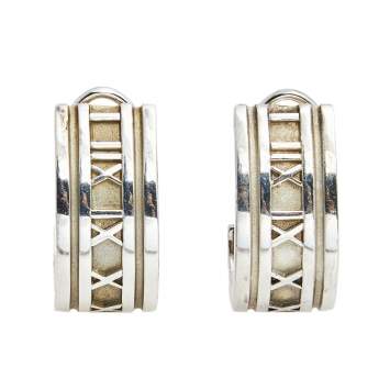 Pre Owned Tiffany & Co. Atlas Silver Hoop Earrings