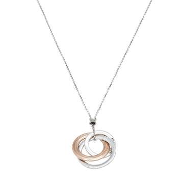 Pre Owned Tiffany &  Co. Tiffany 1837 Rubedo and Silver Interlocking Circles Pendant Necklace