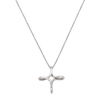 Pre Owned Tiffany & Co. Elsa Peretti Cross Silver Pendant Necklace