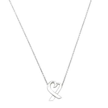 Pre Owned Tiffany & Co. Paloma Picasso Heart Pendant Silver Chain Necklace