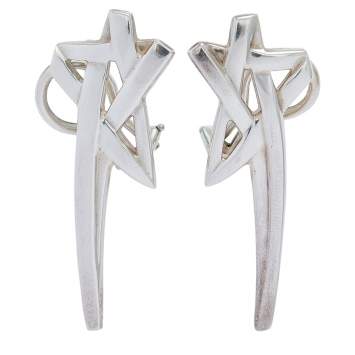 Pre Owned Tiffany & Co. Paloma Picasso Shooting Star Sterling Silver Earrings