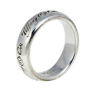 Pre Owned Tiffany & Co. Elsa Peretti Sterling Silver Band Ring Size 54.5