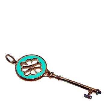 Pre Owned Tiffany & Co. Tiffany Key Blue Enamel Sterling Silver Pendant