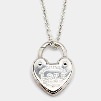 Pre Owned Tiffany & Co. Return to Tiffany Love Pendant Sterling Silver Necklace