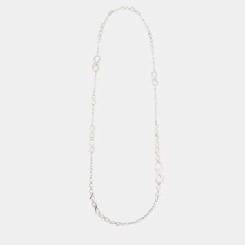 Pre Owned Tiffany & Co. Infinity Silver Chain Link Long Station Necklace