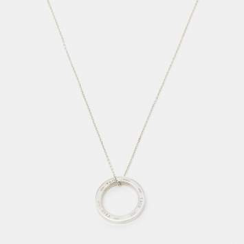 Pre Owned Tiffany & Co. 1837 Circle Sterling Silver Pendant Necklace